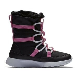 Nike Toddler Lace Up Fur Trim Mid Calf Snow Boots Weatherproof Blue Pink Size 8C